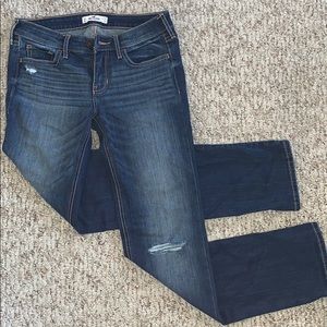 Dark, Slightly Distressed, Bootcut Hollister Jeans